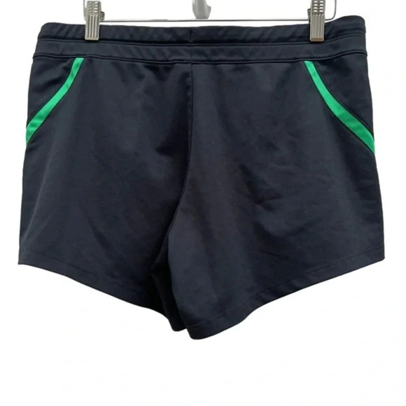 Nike Dri Fit‎ Training Running Shorts Black Neon Green Logo Women’s Size Medium‌ - Picture 2 of 5